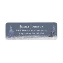 Elegant Winter Woodland Dusty Blue Returadress