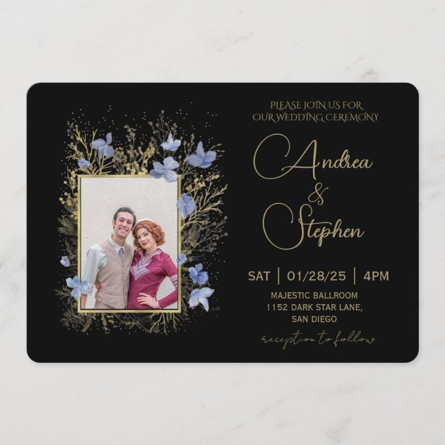 Elegant Wintry Foliage Winter Wedding Inbjudningar (Framsida)