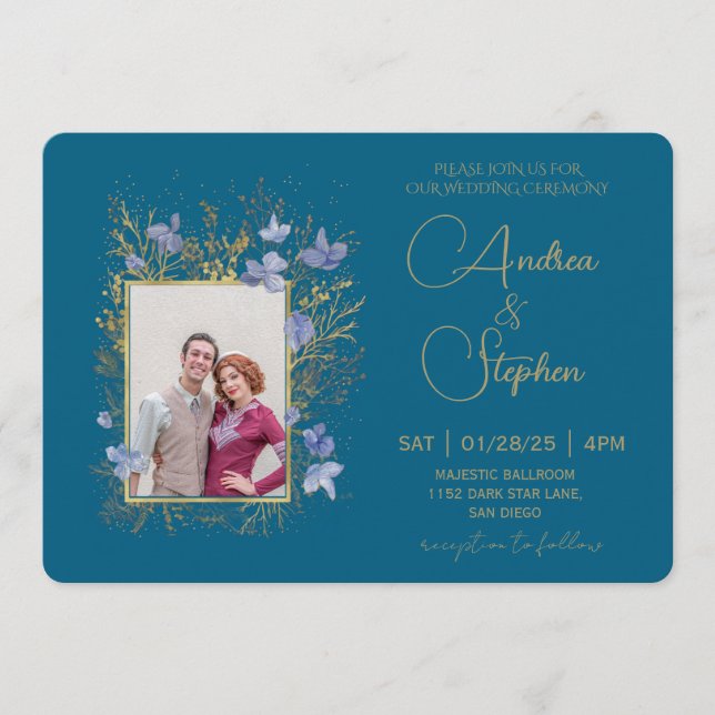 Elegant Wintry Foliage Winter Wedding Inbjudningar (Framsida)