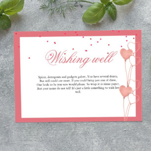 Elegant Wishing well Valentine Möhippa Card Tilläggskort