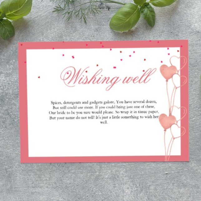 Elegant Wishing well Valentine Möhippa Card Tilläggskort (Skapare uppladdad)