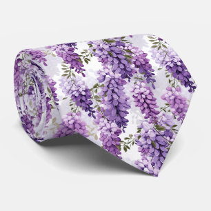 Elegant wisteri-blommönster med sida vid sida slips