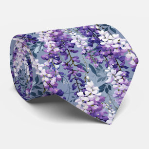 Elegant wisteri-blommönster med sida vid sida slips