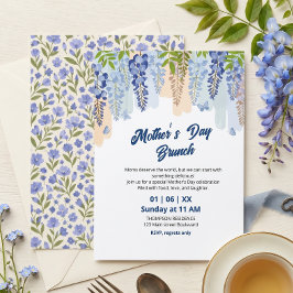 Elegant Wisteria Blommig Morsdagsbrunch Inbjudningar