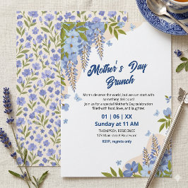 Elegant Wisteria Blommig Morsdagsbrunch Inbjudningar