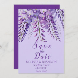 Elegant Wisteria Blommigt Lila Modern Bröllop Inbjudningar