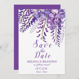 Elegant Wisteria Blommigt Lila Modern Bröllop Inbjudningar