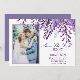 Elegant Wisteria Lavender Lila Blommigt Photo Spara Datumet