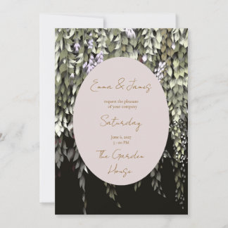 Elegant Wisteria Målad Blommig Inbjudningskort |