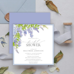 Elegant Wisteria Watercolor Blommigt Möhippa Inbjudningar