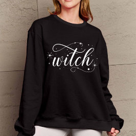 Elegant "Witch" anpassat namn Halloween Calligraph T Shirt