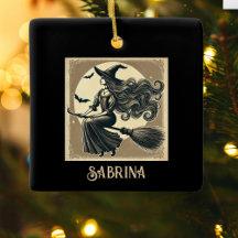 Elegant Witch på Vintagen Halloween Black