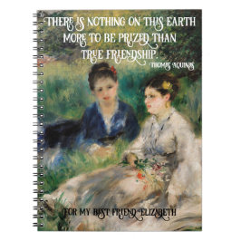 Elegant Woman Artwork Best Friend Quote Gift Anteckningsbok