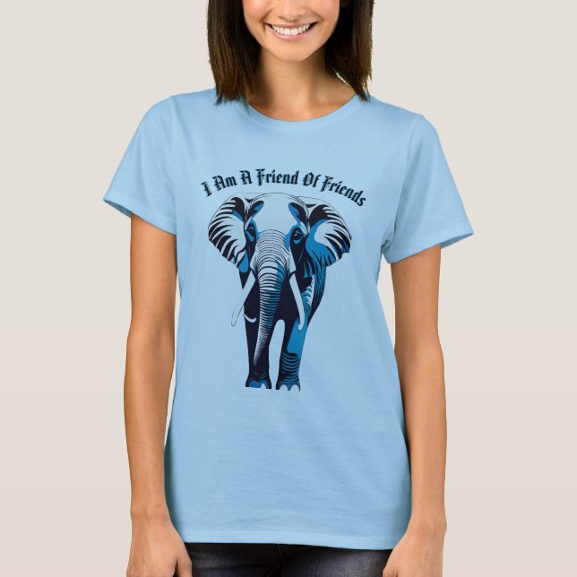 Elegant Woman-Elephant-konturdesign - T Shirt (Framsida)