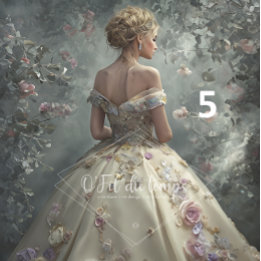 Elegant Woman in Opulent Ball Gown