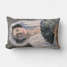 Elegant Woman med Black Fläkt (Fujishima Takeji)