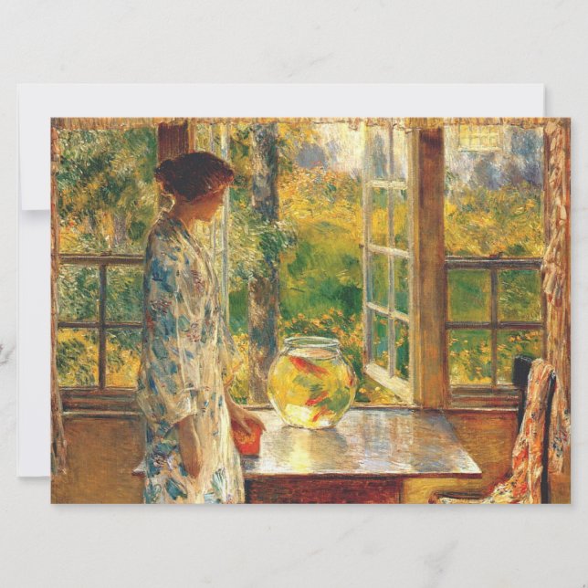 Elegant Woman med Goldfish Bowl (Childe Hassam) (Framsida)