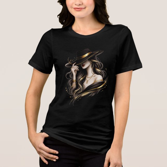 Elegant Woman Portrait Graphic T-Shirt (Framsida)