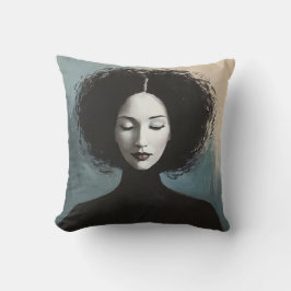 Elegant Woman Portrait Modern Art Kudde