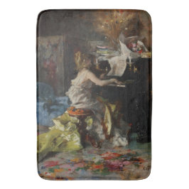 Elegant Woman som spelar Piano (Giovanni Boldini) Badrumsmatta