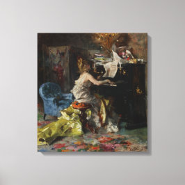 Elegant Woman som spelar Piano (Giovanni Boldini) Canvastryck