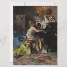 Elegant Woman som spelar Piano (Giovanni Boldini)