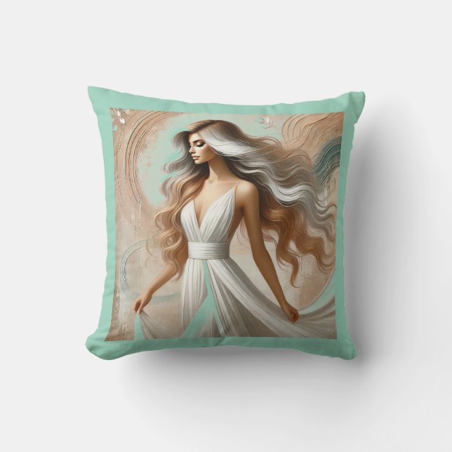 Elegant Woman Square Pillow Kudde (Framsida)