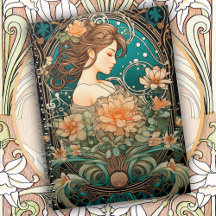 Elegant Woman with Flowing Hair and Soft Flowers