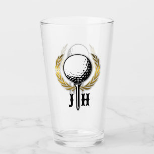 Elegant Women Golf Monogram Design Glass Glaskopp