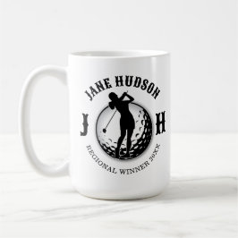 Elegant Women Golf Monogram Design Kaffemugg