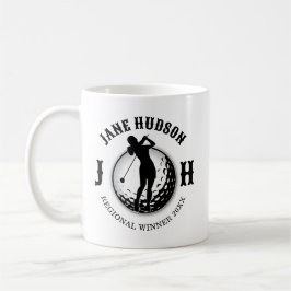 Elegant Women Golf Monogram Design Kaffemugg