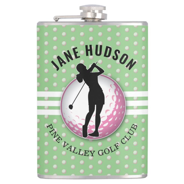 Elegant Women Golfer Design Flask Fickplunta (Framsidan)