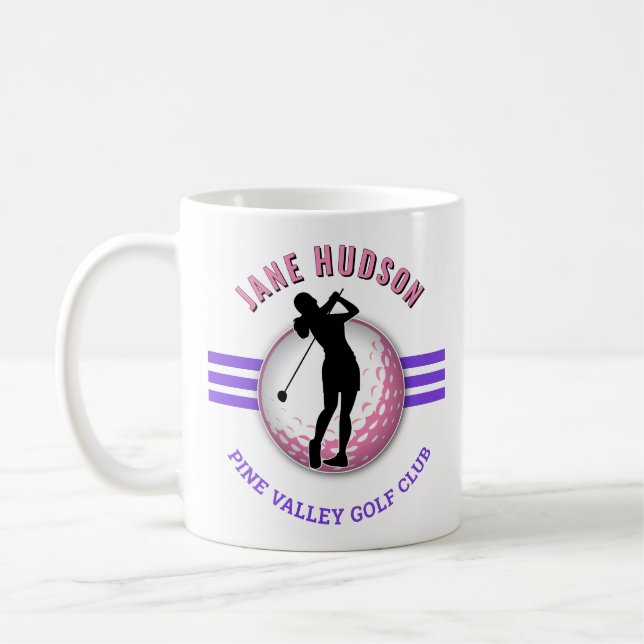 Elegant Women Golfer Design Kaffemugg (Vänster)