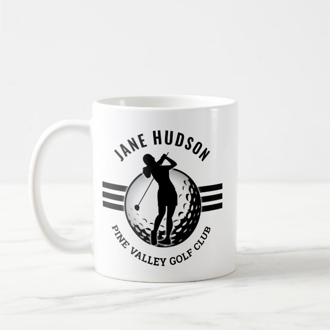 Elegant Women Golfer Design Kaffemugg (Vänster)