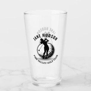 Elegant Women Golfer Monogram Design Glaskopp