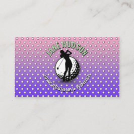 Elegant Women Golfer Monogram Design Visitkort
