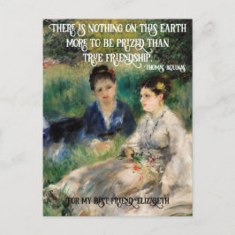 Elegant Women Renoir Artwork Best Friend Quote Vykort