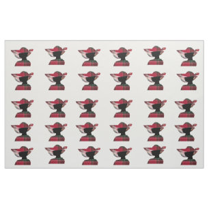 Elegant Women Silhouette Hat Madras Play Mönster Tyg