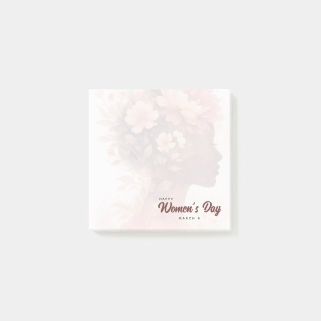 Elegant Women's Day Celebration Floral March 8 Post-it Block (Framsida)