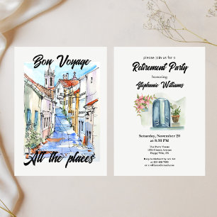 Elegant Womens Pension Bon Voyage Inbjudningar