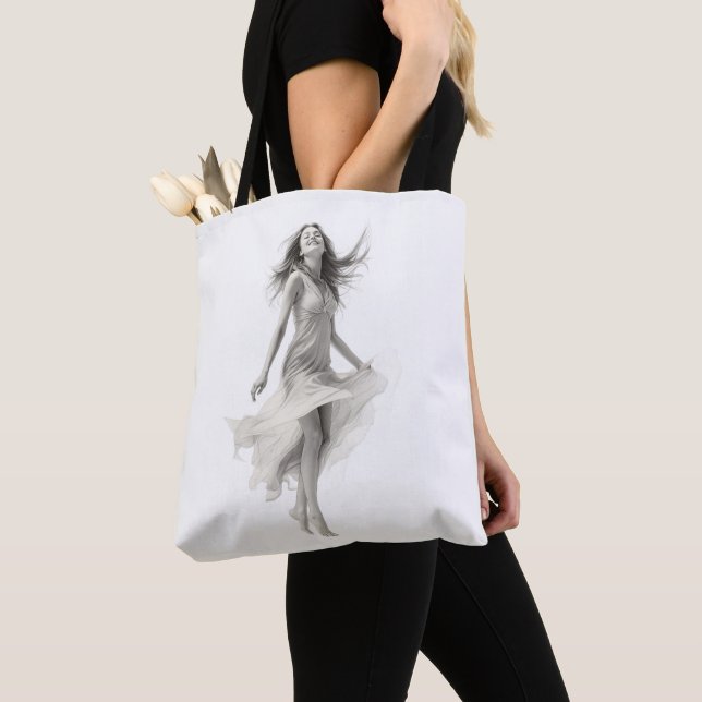 Elegant Women's Tote Bag - Snyggt Gift for her Tygkasse (Närbild)