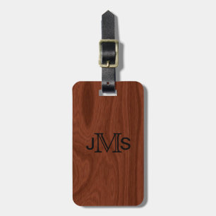 Elegant Wood beställnings- Monogrammed initialer Bagagebricka