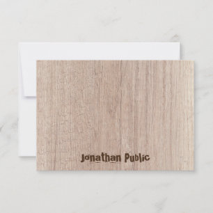 Elegant Wood Board Plank Se handskrivet skript Anteckningskort