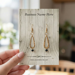 Elegant Wood Grain look - Earring Visning Cards Visitkort