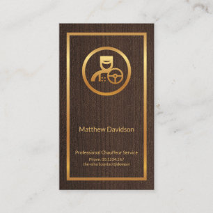 Elegant Wood Grain Struktur Guld Ram Chauffeur Visitkort