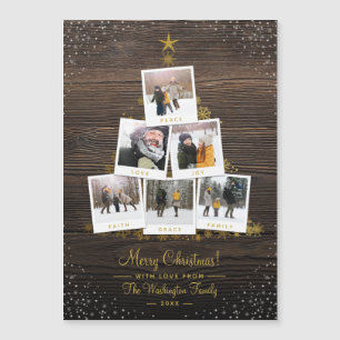 Elegant Wood & Guld jul - multifoto Collage