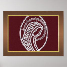 Elegant wood ram med anpassningsbarna guld gräns poster