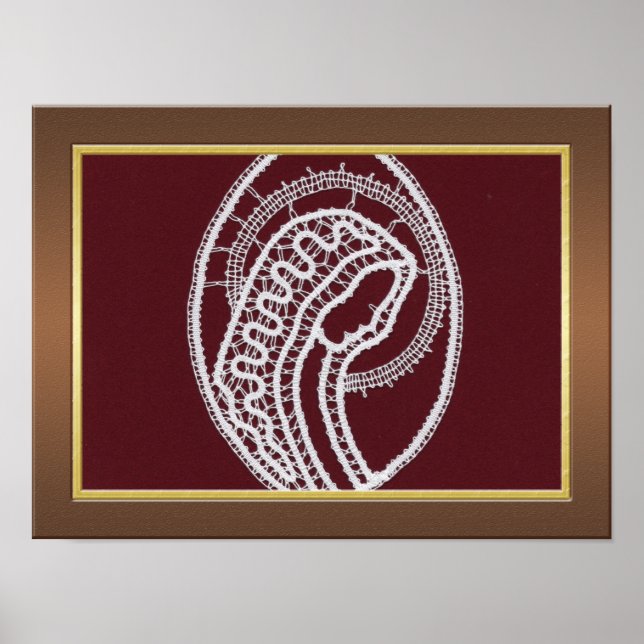 Elegant wood ram med anpassningsbarna guld gräns poster (Framsidan)