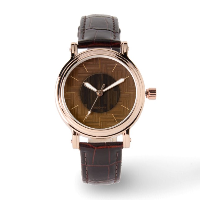 Elegant Wood Watch Armbandsur (Framsida)