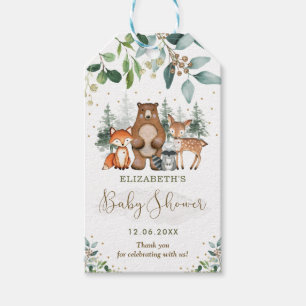 Elegant Woodland Animals Forest Baby Shower Favor Presentetikett